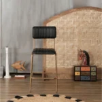 Arzua Iron Faux Leather Bar Chair - Image 4