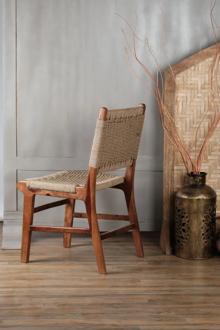 Gothic Solid Wood Chair With Rope (Set of 2) - Image 4
