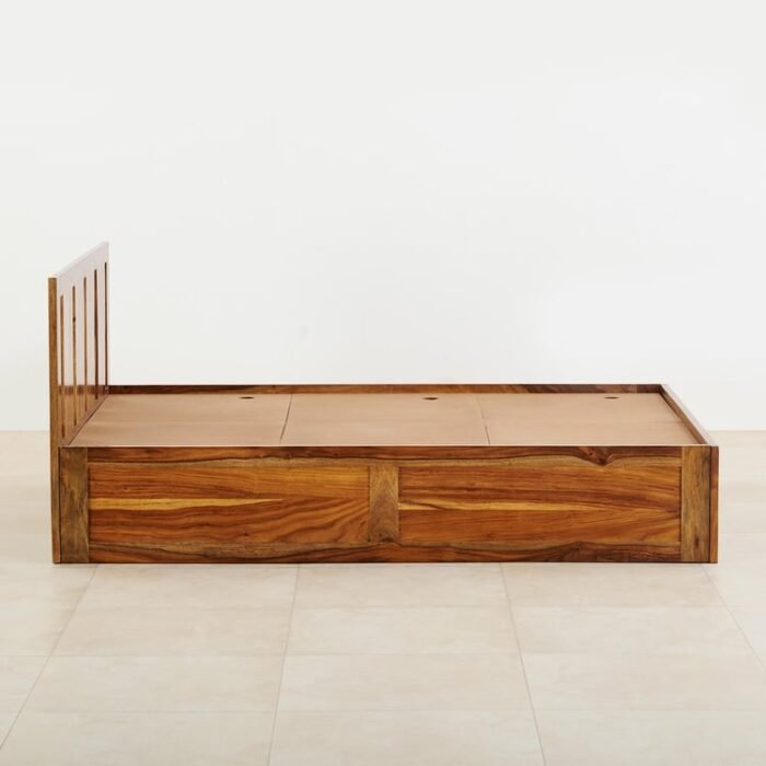 PRITI Wooden Queen Bed with Box Storage - Brown