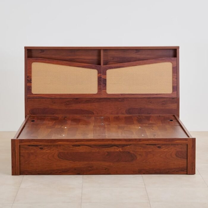 PRITI King Bed with Hydraulic Storage - Brown