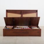 PRITI King Bed with Hydraulic Storage - Brown