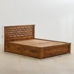 PRITI Queen Bed with Hydraulic Storage - Brown