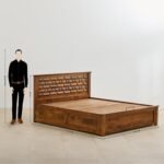 PRITI Queen Bed with Hydraulic Storage - Brown