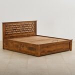 PRITI Queen Bed with Hydraulic Storage - Brown