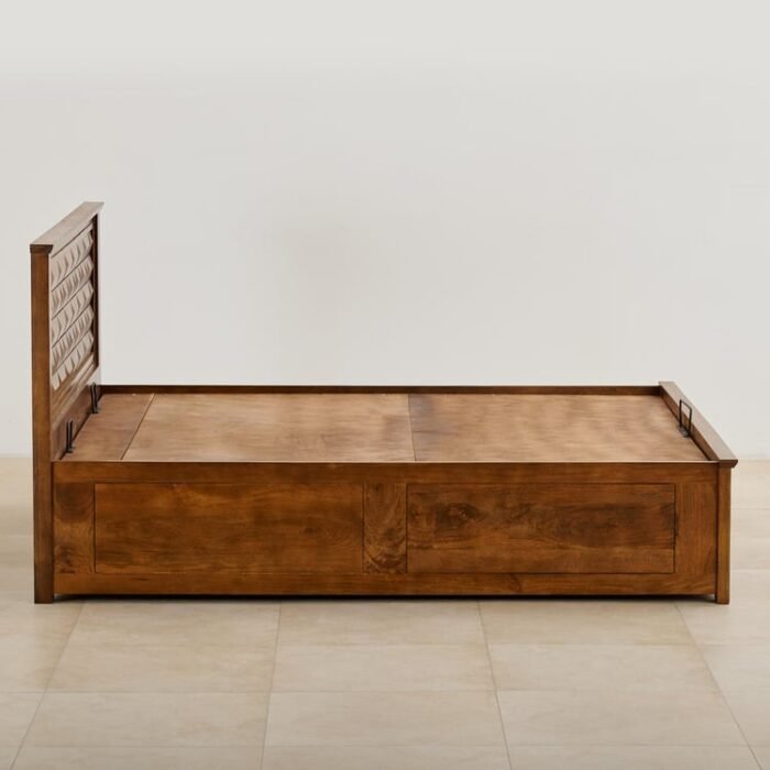 PRITI Queen Bed with Hydraulic Storage - Brown