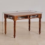 PRITI 4-Seater Dining Set with Chairs and Bench - Brown