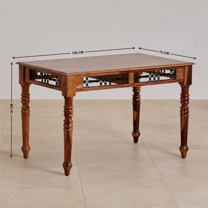 PRITI 4-Seater Dining Set with Chairs and Bench - Brown