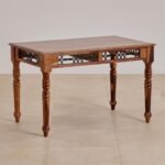 PRITI Wooden 4-Seater Dining Set with Chairs - Brown
