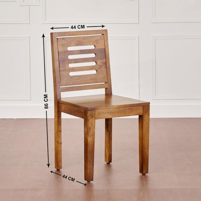 PRITI Wooden 4-Seater Dining Set with Chairs - Brown