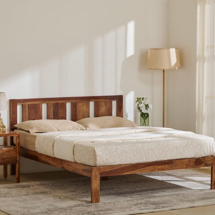 PRITI Wooden Queen Bed - Brown PRITI Wooden Queen Bed - Brown