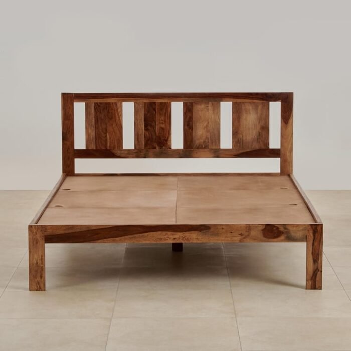 PRITI Wooden Queen Bed - Brown