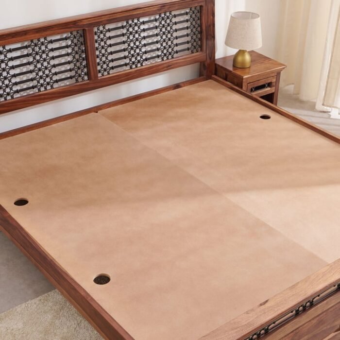 PRITI Wooden Queen Bed - Brown