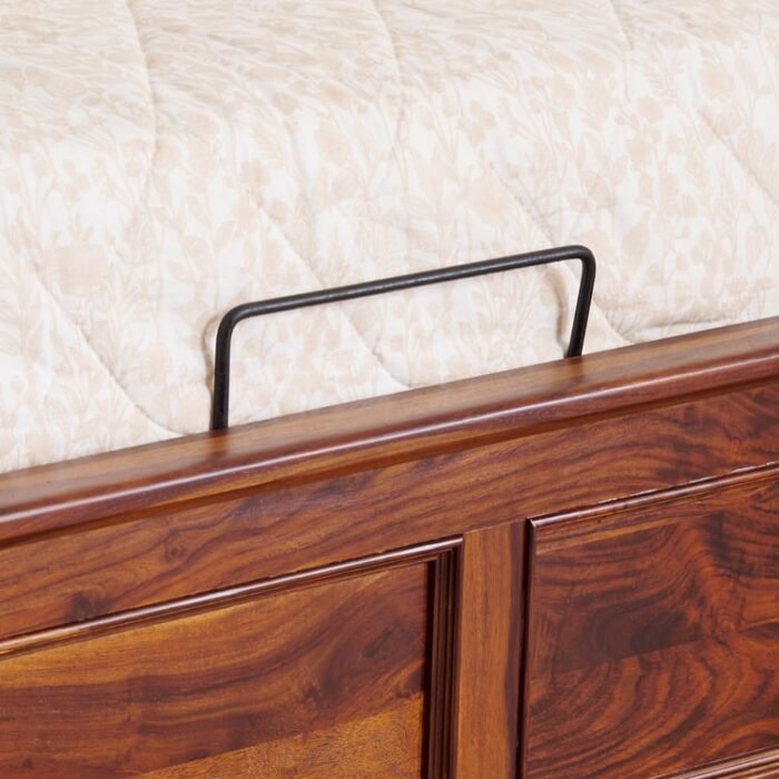 PRITI Wood Queen Bed with Hydraulic Storage - Brown