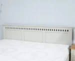 PRITI Solid Wood Queen Size Bed - Milky White