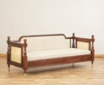 PRITI Wood Rattan Cane three Seater sofa