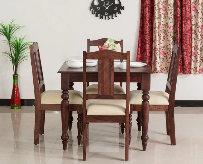 PRITI Solid Wood Four Seater Dining Set PRITI Solid Wood Four Seater Dining Set