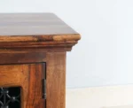PRITI Solid Wood Three Doors Bench Shoe Rack