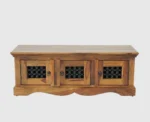 PRITI Solid Wood Three Doors Bench Shoe Rack