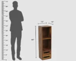 PRITI Wooden Decor Wall Shelve with Two Drawers
