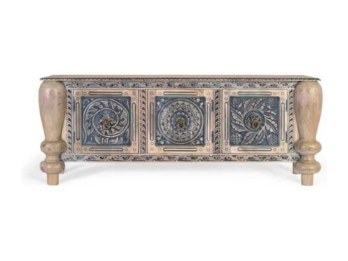 Handcrafted Solid Teak Wood Sideboard-19