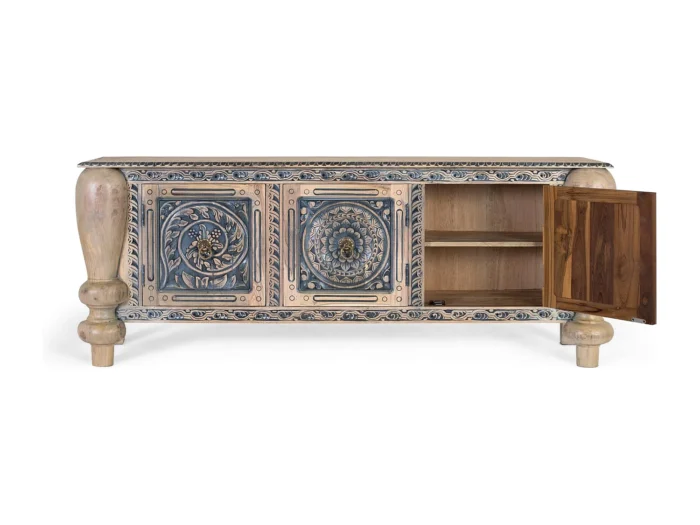 Handcrafted Solid Teak Wood Sideboard-19 - Image 6