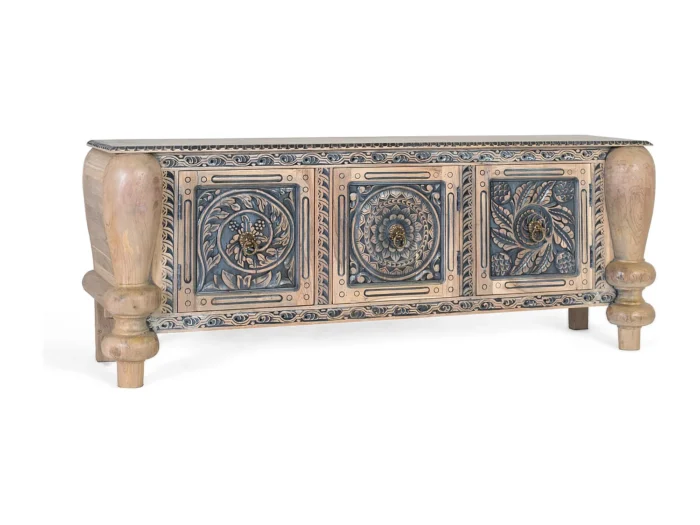 Handcrafted Solid Teak Wood Sideboard-19 - Image 5