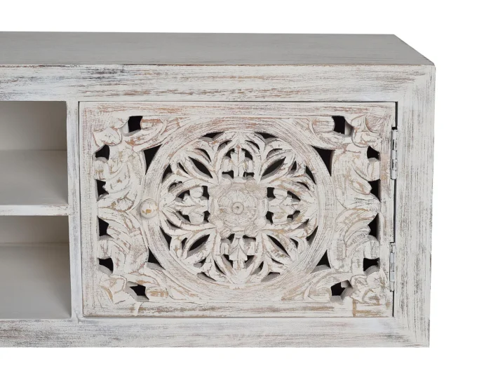 Hand Carved Solid Mango Wood-12 TV Unit - Image 5