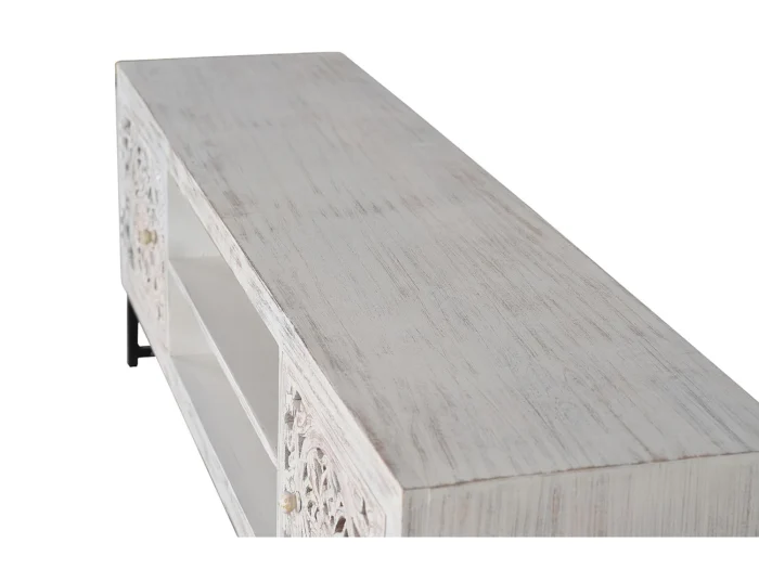 Hand Carved Solid Mango Wood-12 TV Unit - Image 3