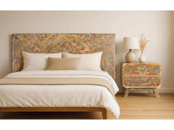 Handcrafted Mango Wood Ethnic Headboard-19